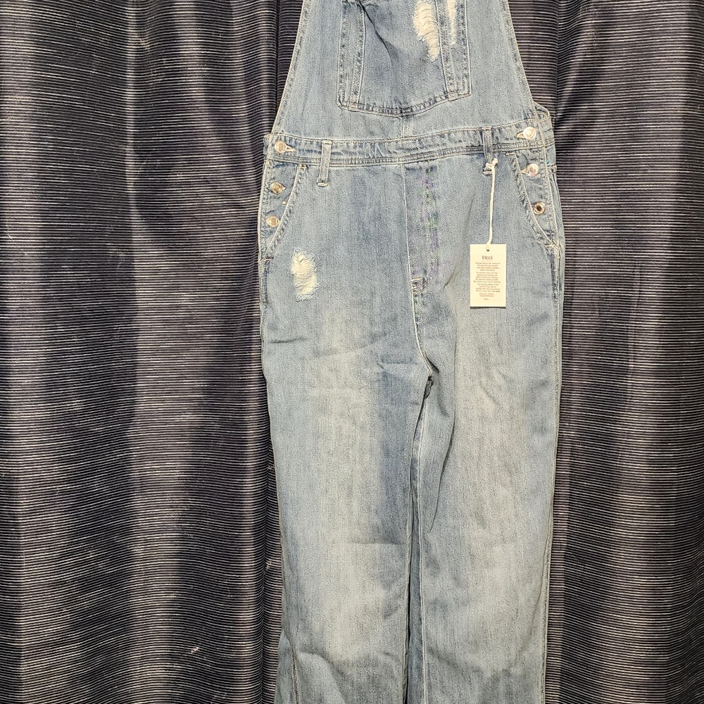 Womens lg wide leg Bib overalls